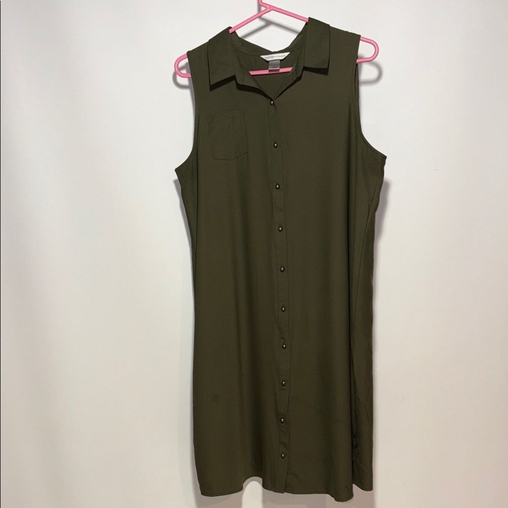Christopher & Banks Olive Midi Dress